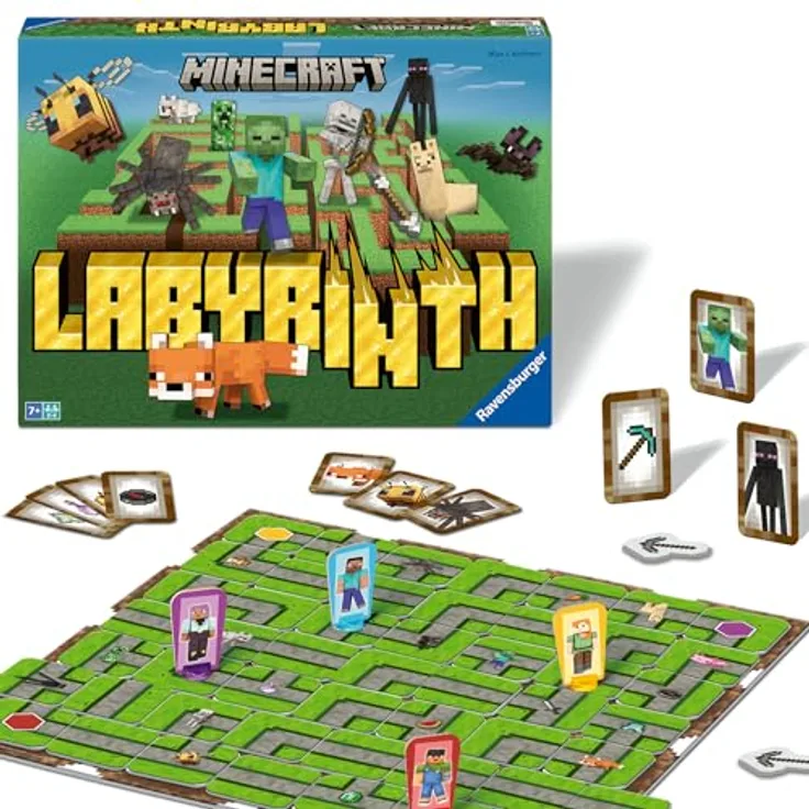 Ravensburger 24684 - Minecraft Labyrinth - Familienspiel ab 7 Jahren mit Charakteren und Gegenständen aus Minecraft