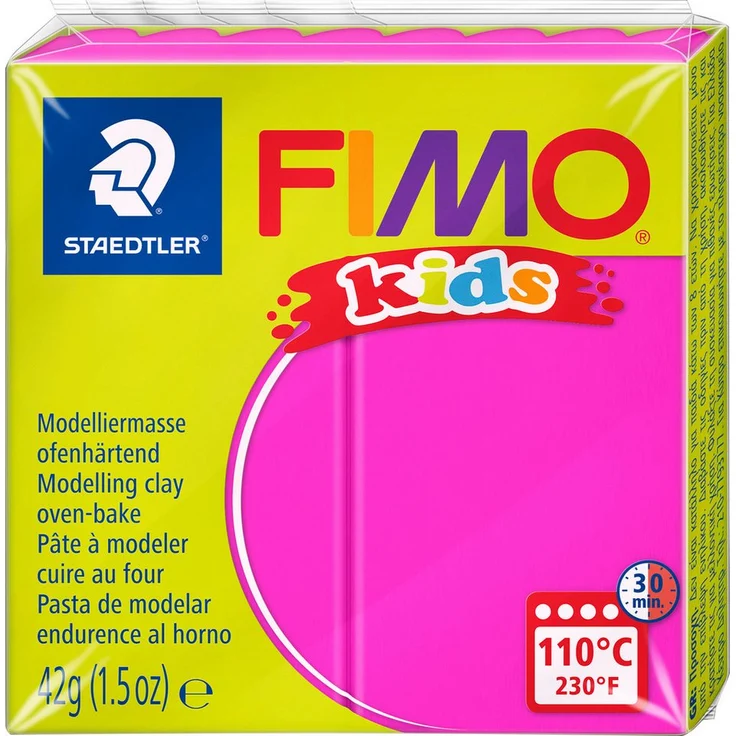 FIMO Modelliermasse kids, 42 g, Modelliermasse zum Modellieren und Kneten, 16 Farben, für Kinder – Bild 1