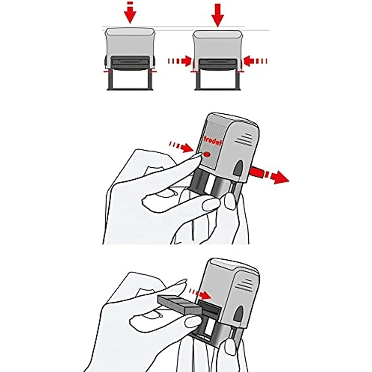trodat Ersatzstempelkissen 6/4924, schwarz, 2er Pack für saubere Abdrucke 4,0 x 4,0 cm – Bild 3
