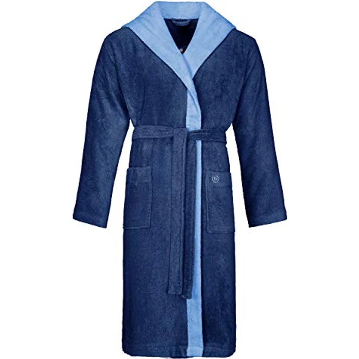 Bugatti Stefano Herren Bademantel mit Kapuze, 100% SUPERSOFT-Baumwolle, marine blau – Bild 1