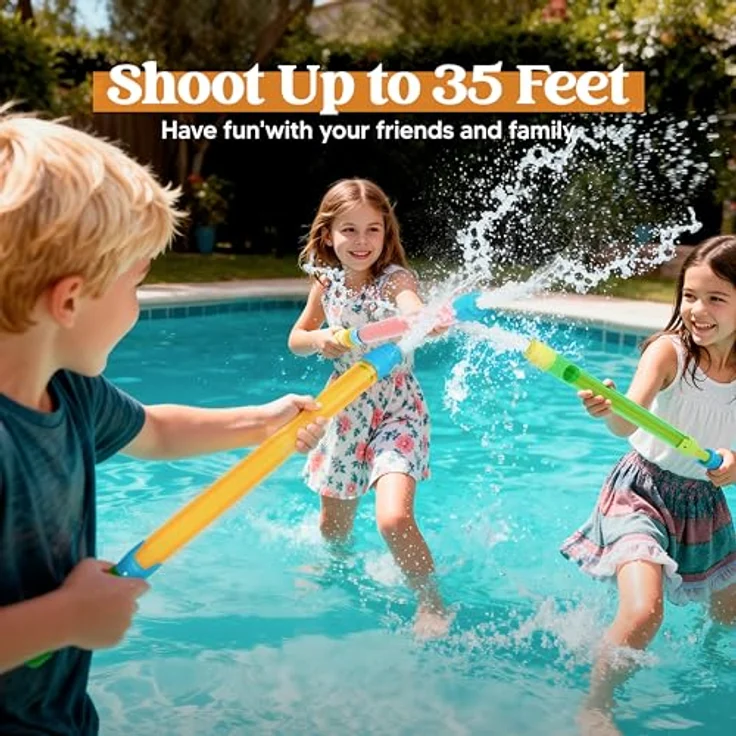 JOYIN 18pcs Wasserpistole 42cm, Super Wasser Blaster in Orange, Grün und Rot, ideales Sommer-Spielzeug für Schwimmbad und Strand, kindersicher und ungiftig – Bild 3
