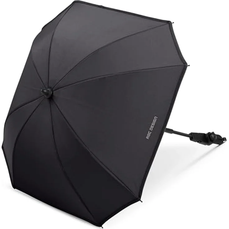 ABC Design Sonnenschirm Sunny für Kinderwagen & Buggy - Pure - Coal, UPF 50+ Schutz, flexibles 360°-Knickgelenk, wasserabweisend – Bild 1