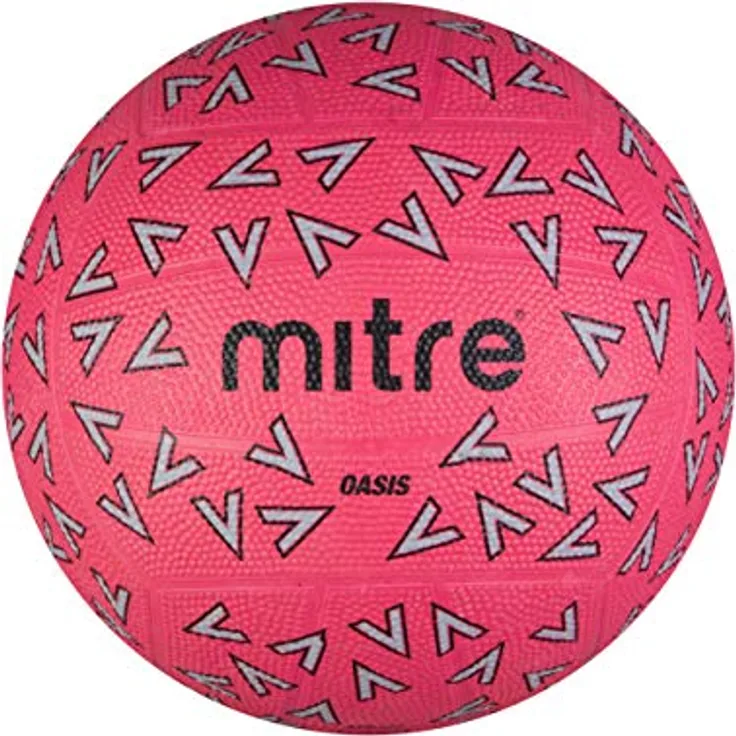 Mitre Oasis Netzball, äußerst strapazierfähig, toller Grip, stylisches Design, Pink, Grau, Schwarz, Ballgröße 5