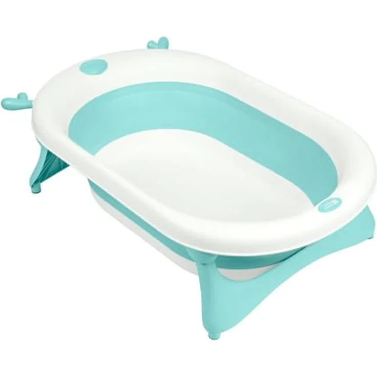 Kikka Boo faltbare Babybadewanne Foldy mit Wasserablauf, leicht zu reinigen, ab Geburt, grün – Bild 2