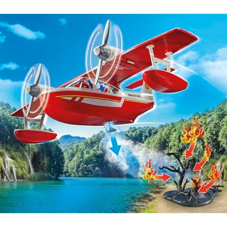Playmobil® Konstruktions-Spielset Feuerwehrflugzeug mit Löschfunktion (71463), Action Heroes, (34 St), Made in Europe - Preisvergleich – Bild 6
