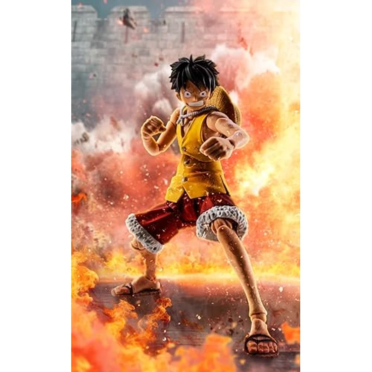 Bandai Tamashii Nations One Piece S.H.Figuarts Actionfigur Monkey D. Luffy Marineford, 15 cm, detailreiche Verarbeitung in Fensterbox – Bild 5
