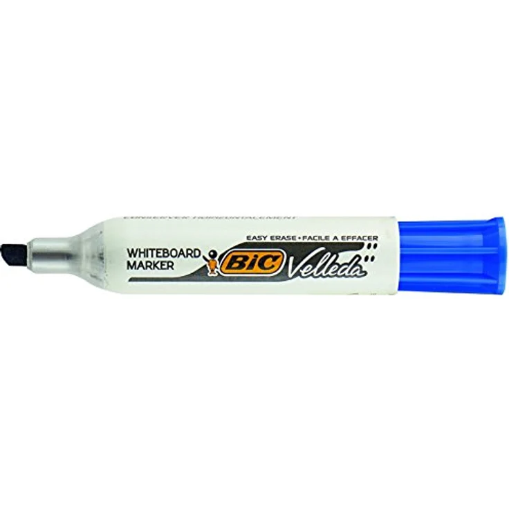 BIC Velleda 1781 Whiteboard Marker, 4er Pack mit Keilspitze, abwischbar, Aluminium-Gehäuse, schwarz, blau, rot, grün – Bild 3