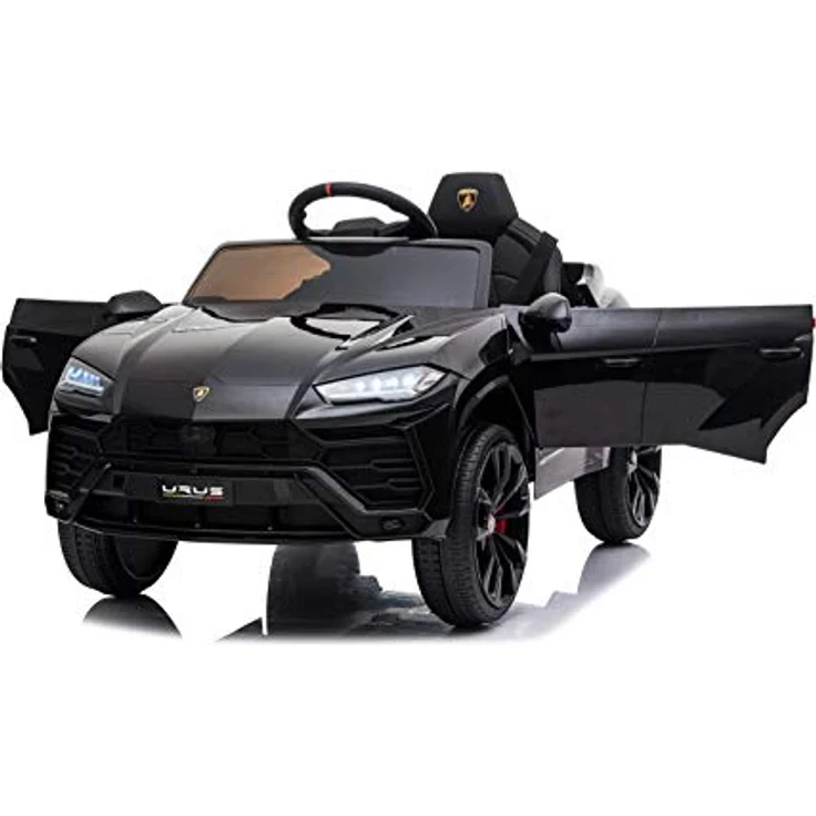FINOOS Lambo Urus Elektroauto für Kinder, Originallizenz, Batterie, vertikal öffnende Türen, 2 Motoren, 12-V-Batterie, 2,4-GHz-Fernsteuerung, 1 bis 4 Jahre, Schwarz – Bild 5