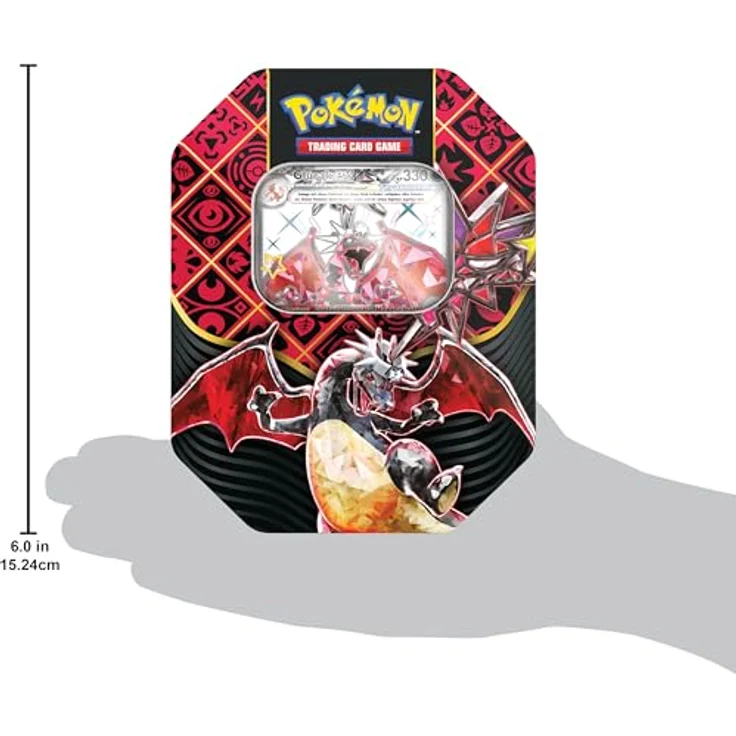 Pokémon-Sammelkartenspiel: Tin-Box Karmesin & Purpur – Paldeas Schicksale – Schillerndes Glurak-ex (1 holografische Promokarte & 4 Boosterpacks) – Bild 3