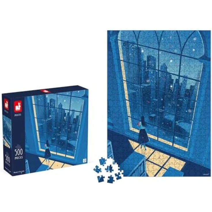 Janod Puzzle 500 Teile Die Blaue Nacht - Entspannendes Legespiel für Erwachsene und Teenager - Hochwertiges Papier - 48 cm x 34 cm, J02510 – Bild 4
