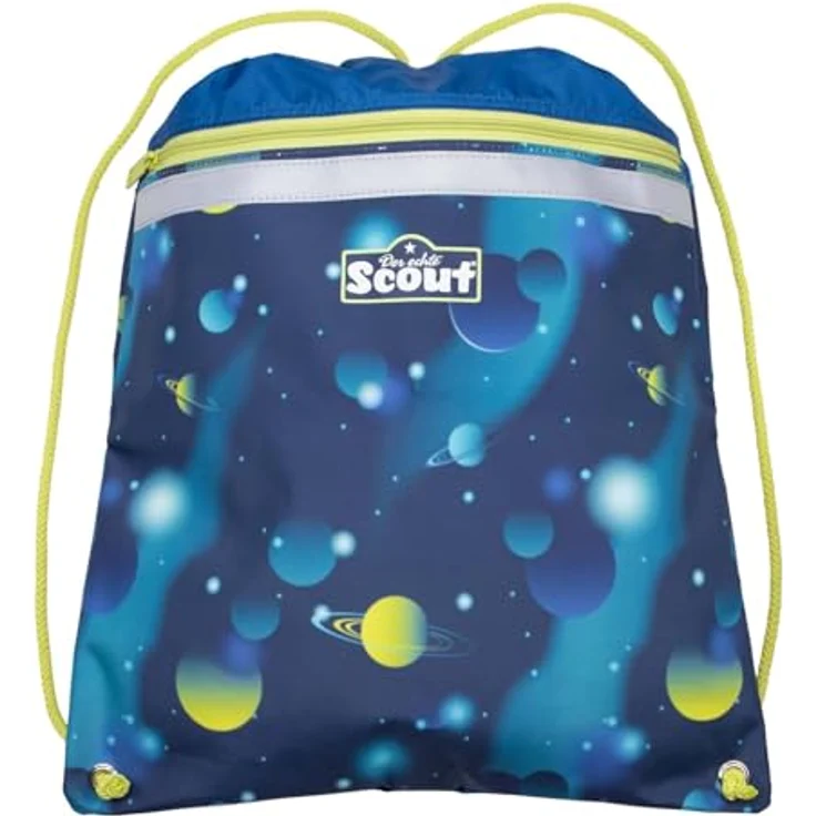 Scout Schulranzen Scout Neo Set LED Planets, ergonomischer Ranzen mit 7 blinkenden Lichtern und retroreflektierenden Flächen, inklusive Sportbeutel und Federmäppchen – Bild 5