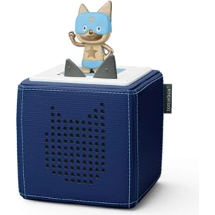 Tonie   Toniebox Sondermodell - Starterset Navy Blau mit Kreativ Tonie Superheld in hellblau-gold, limitierte Winteredition 2024  