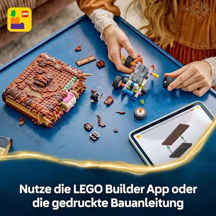 LEGO Harry Potter™ 76449 Beißendes Monsterbuch der Monster Bausatz, 518 Teile, interaktives Spielzeug mit Rückziehfunktion, Mehrfarbig – Bild 7