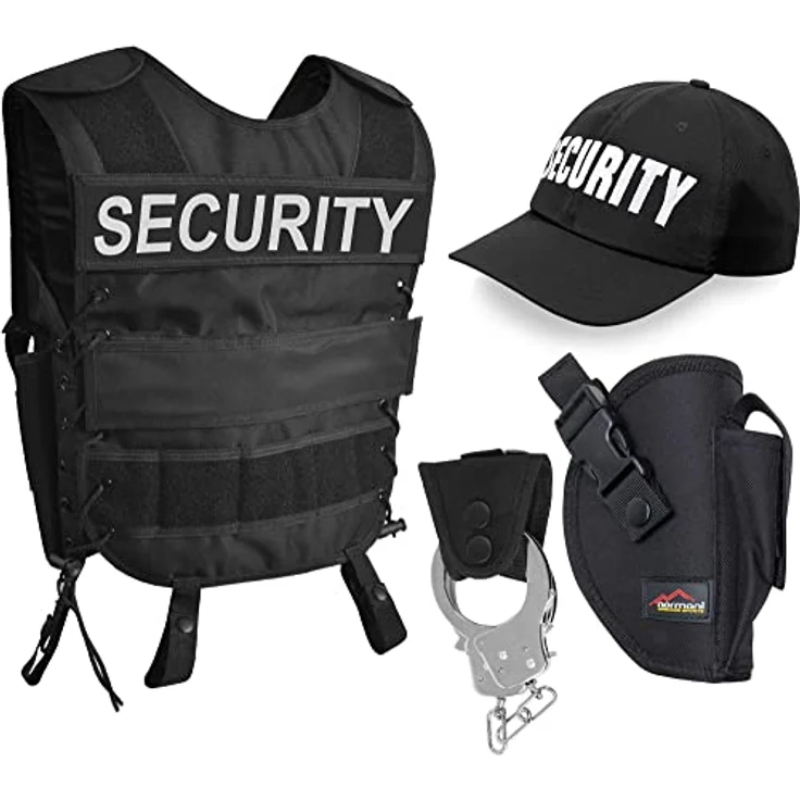 normani SWAT/POLICE/SECURITY Kostüm UNISEX (XS-6XL) mit Weste, Holster, bestickter Cap, Handschellen und Halter, Farbe SECURITY, Größe 3XL/4XL – Bild 1