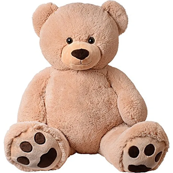 TE-Trend XXL Giant Teddy Bear Riesen Teddy Plüsch Kuscheltier 135 cm, Kuschelbär in beige – Waschbar & EN71 Richtlinie umfasst