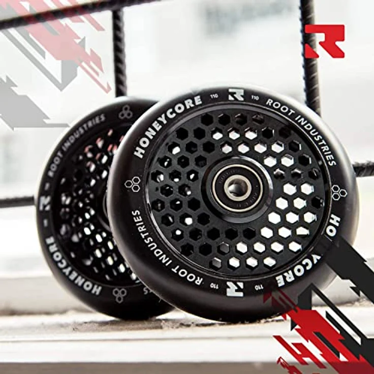 Root Industries Stuntscooter Root Industries Honeycore Stunt-Scooter Rollen 110mm Schwarz, Leichte Waben Struktur, Abec 11 Kugellager – Bild 5