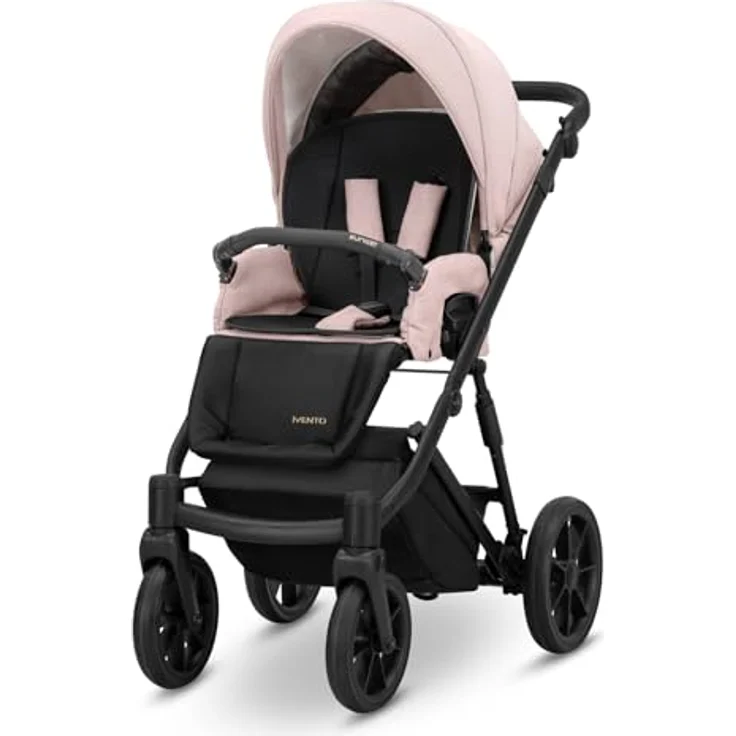 Kunert IVENTO 2in1 Kinderwagen, konvertierbares Mobilitätssystem in Rosa mit schwarzem Rahmen, für Kinder bis 15 kg – Bild 1