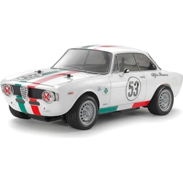 TAMIYA 47501 1:10 RC Alfa Rom. Giulia Club lackiert MB-01 Modellbau Bausatz, 2WD Antrieb, originalgetreue Karosserie, Fernsteuerung erforderlich – Bild 1