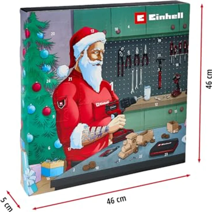 Einhell Werkzeug Adventskalender 2025, 24-teiliges Set mit Mini-Ratsche, Schraubendrehergriff und Zubehör in praktischer Werkzeugtasche mit Schaumstoffeinlage – Bild 11