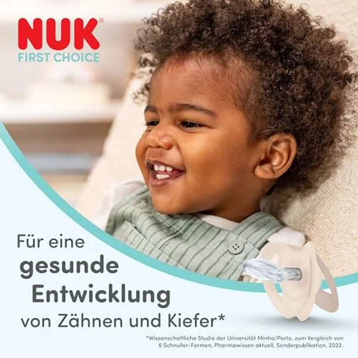 NUK First Choice Night Baby Schnuller, orthodontischer Beruhigungssauger für 6-18 Monate, leuchtend im Dunkeln, Nilpferd/Koala, 0-2 Stück, beruhigt 99 % aller Babys, schonend zur empfindlichen Haut. – Bild 3