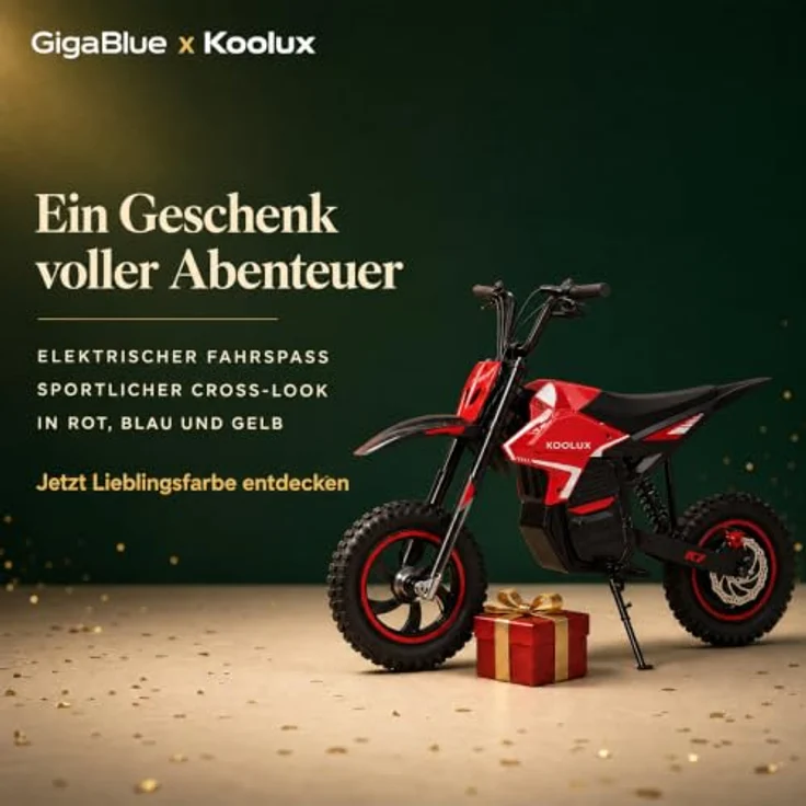 GigaBlue K7 JuniorCross – Elektro-Kindermotorrad 400W Motor, 12 Zoll, 3 Fahrstufen, Reichweite bis 20 km, rot, blau oder gelb – Bild 3