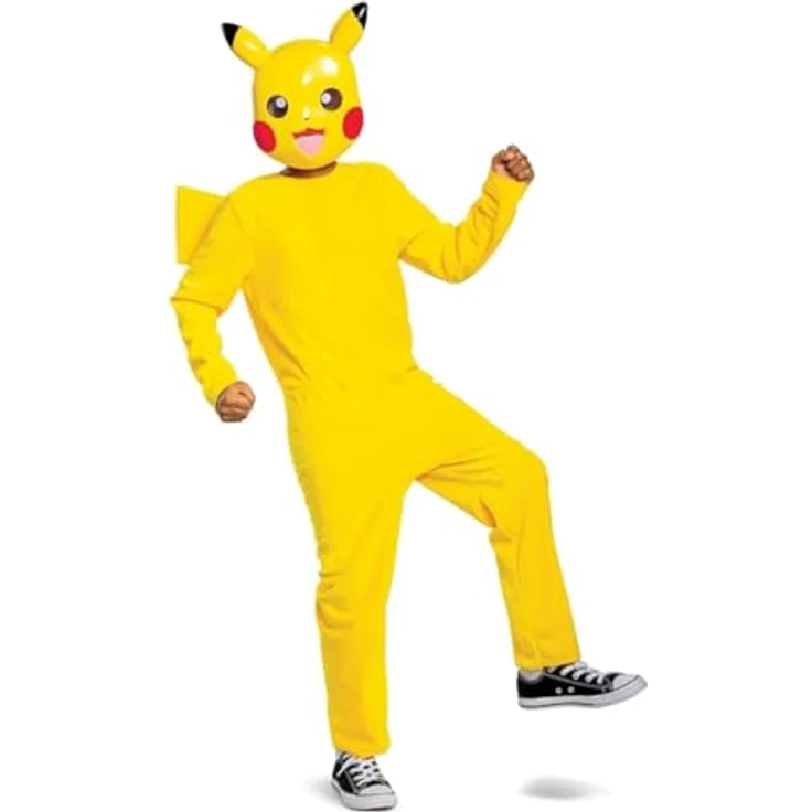 Disguise Pokémon Pikachu-Kostüm, offizieller gelber Overall mit Maske, 100% Polyester, Größe XS für Kinder 4-6 Jahre – Bild 2