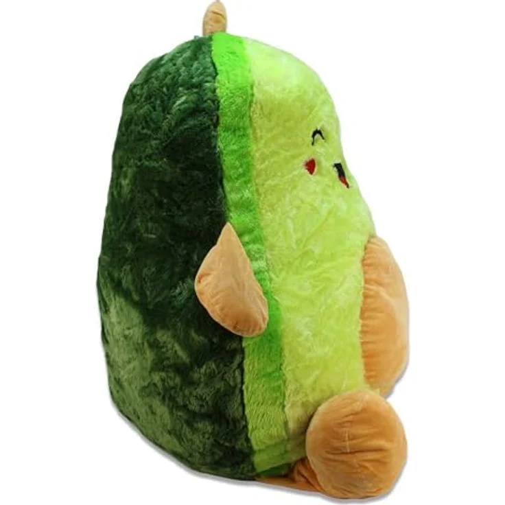 BEMIRO Avocado Kuscheltier XXL – 80 cm Groß, Gestickte Gesichter, Kuschelig Weich, 2 Motive Wählbar (Happy) – Bild 4