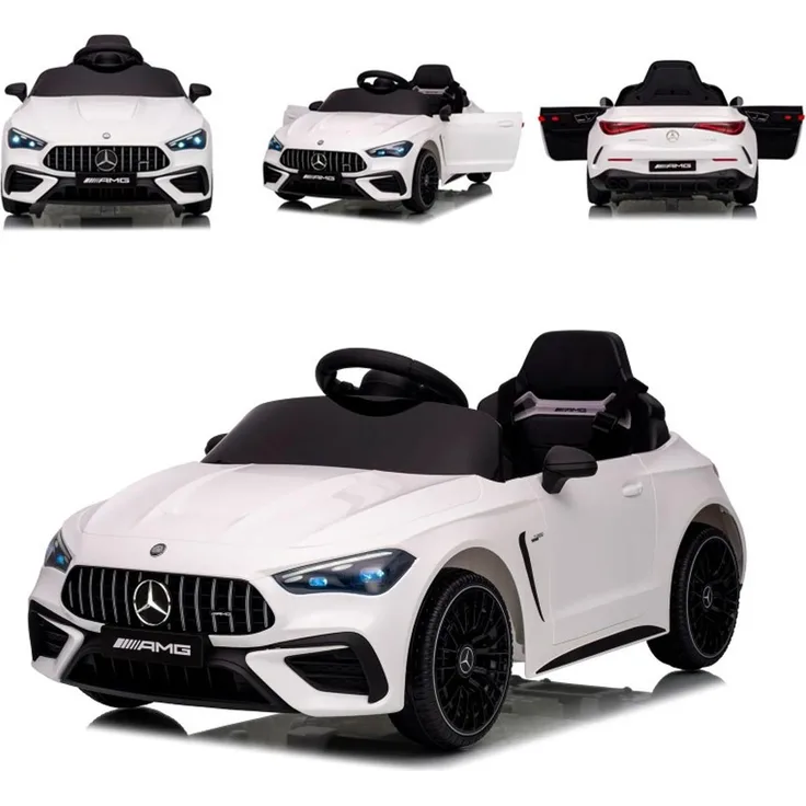 Chipolino Kinder Elektroauto Mercedes AMG CLE 53, mit Fernbedienung, Stoßdämpfer, LED-Leuchten, weiß, für Kinder ab 3 Jahren, bis 30 kg, 2-4 km/h