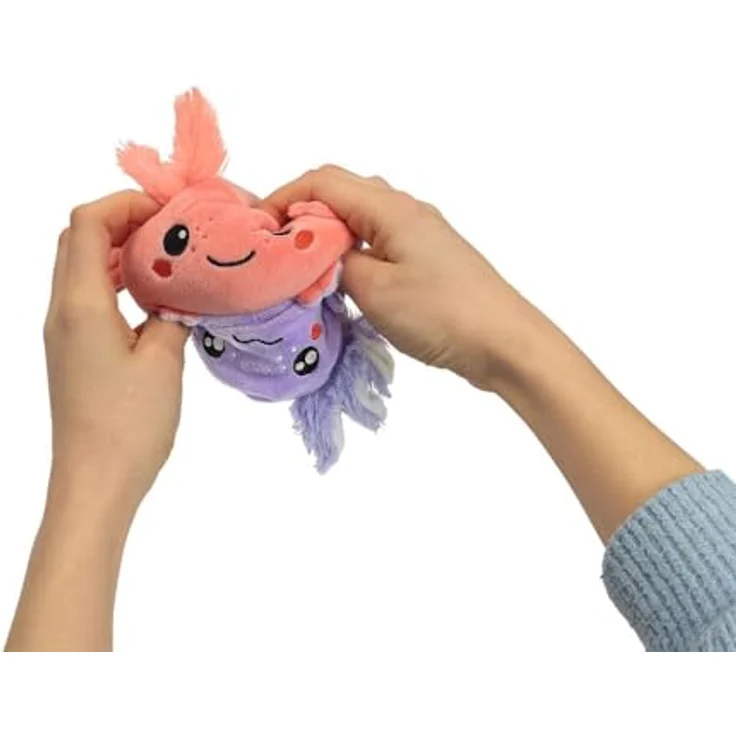 moses. Wende-Axolotl, kuscheliges Stimmungs-Kuscheltier für Kinder, waschbar, mit glücklichem und traurigem Gesicht – Bild 4