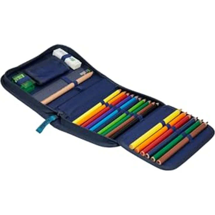 ergobag Federmäppchen Set 22-teilig, Lyra Buntstifte, Stundenplan-Fach, Kleingeld Fach, Lineal KoBärnikus - Dunkelblau – Bild 2