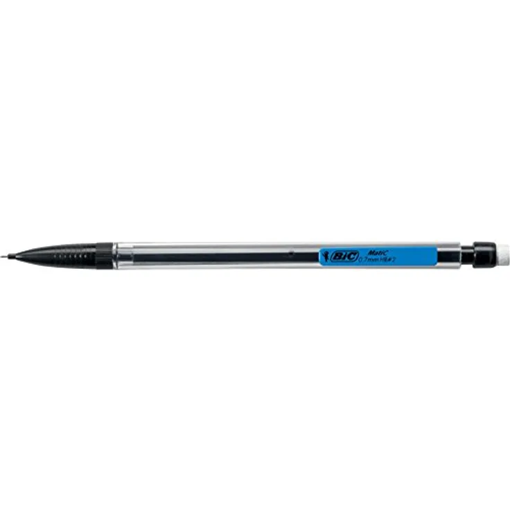 BIC Matic Druckbleistift, 0,7 mm mit 3 Ersatzminen und Radiertip, Taschenclip