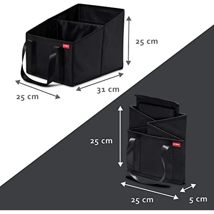 achilles Beifahrer-Organizer, Rücksitz-Box, Autositz-Tasche, Vordersitz-Faltkorb, Autotasche, 31x25x25cm,Schwarz – Bild 5