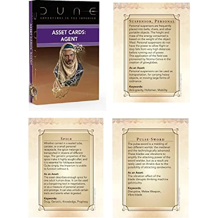 Modiphius Dune: Agent Asset Deck, Kartenspiel mit umfassenden Spielhilfen und individuellen Anpassungsmöglichkeiten – Bild 5