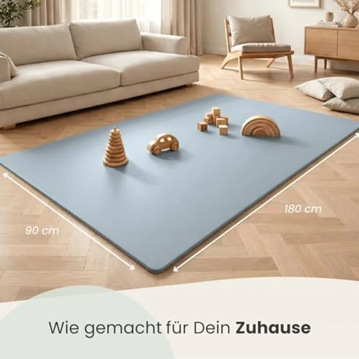 LittleTom Puzzlematte für Kinder, TÜV geprüfte Krabbelmatte in modernen Pastelltönen, 18 Teile 30x30 cm, beidseitig verwendbar, wasserfest und stoßfest, ideal für drinnen und draußen – Bild 8
