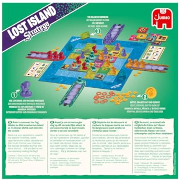 Jumbo Stratego - Lost Island Brettspiel, Mehrspieler Battle-Royale Spiel, Mehrfarbig – Bild 4