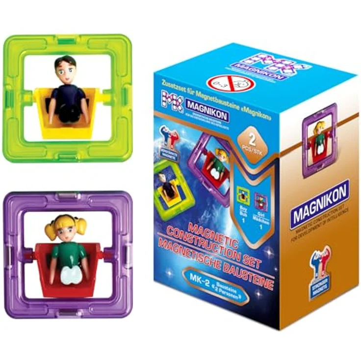 MK MAGNIKON Magnetische Bausteine Ersatzset, universell kompatibles Kinderspielzeug ab 3 Jahre, Montessori Motorikspielzeug für kreative Bauprojekte – Bild 1