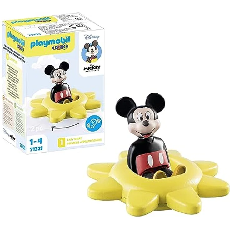 PLAYMOBIL 1.2.3 & Disney: Mickys Drehsonne Spielset mit Rasselfunktion zur Förderung der Feinmotorik, Mehrfarbig – Bild 2