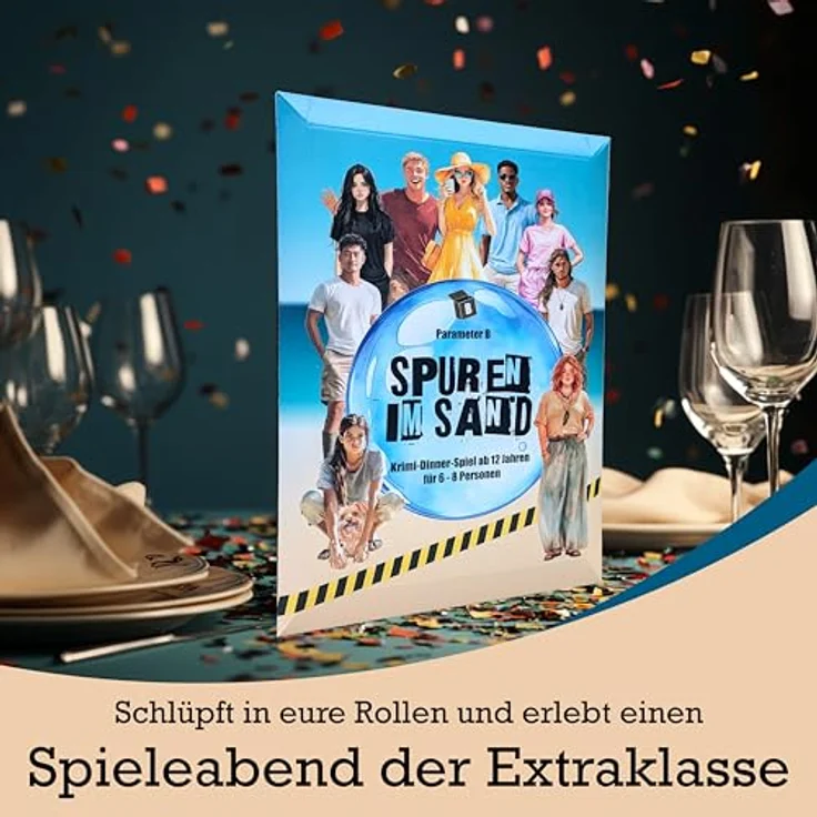 Parameter B Spuren im Sand, Krimidinner für 6-8 Personen, ab 12 Jahren, mit realistischen Beweisen und Einsteigerfreundlichkeit für Familien – Bild 3