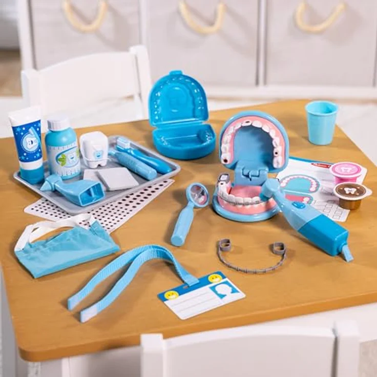 Melissa & Doug Zahnarzt Spielzeug Set für Kinder, Zahnarzt Spielzeug für Kinder, Lernspielzeug für Jungen ab 3 Jahren, Kinderzahnarzt-Spielset, Montessori Kinderspielzeug ab 3 Jahren – Bild 10