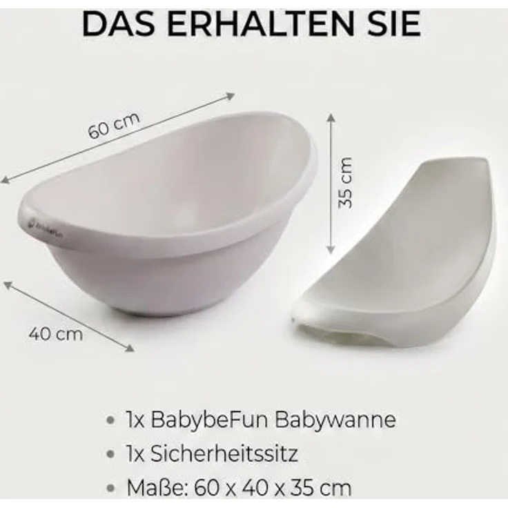 BabybeFun Baby Badewanne mit Badewanneneinsatz für Neugeborene [Testsieger] Rutschfeste Babybadewanne für Babys und Kleinkinder [0-12 Monate] Babywanne für Dusche Badewanne Weiß | Farbe wählen… – Bild 9