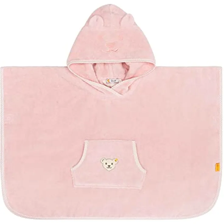 Steiff Unisex Kids Mini Basic Bade Poncho, Silver PINK, One Size