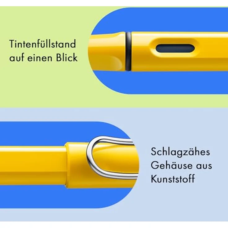 Lamy Safari Füllhalter Gelb 018 aus robustem Kunststoff - Yellow,Mittlere Feder (M) – Bild 4