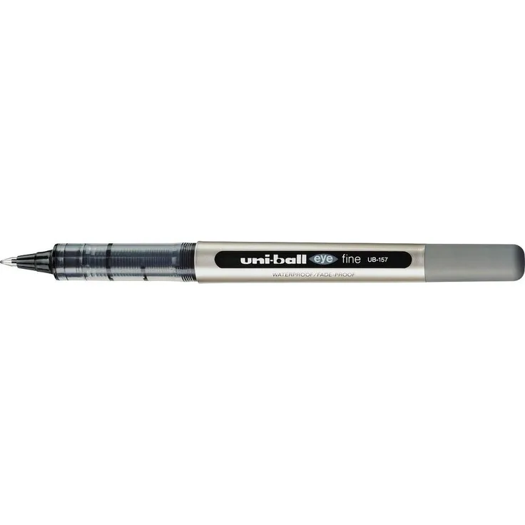 Uni-ball Eye Fine UB-157, Schreibstifte mit dokumentenechter Tinte, 0,4 mm, Schwarz, 12er Pack