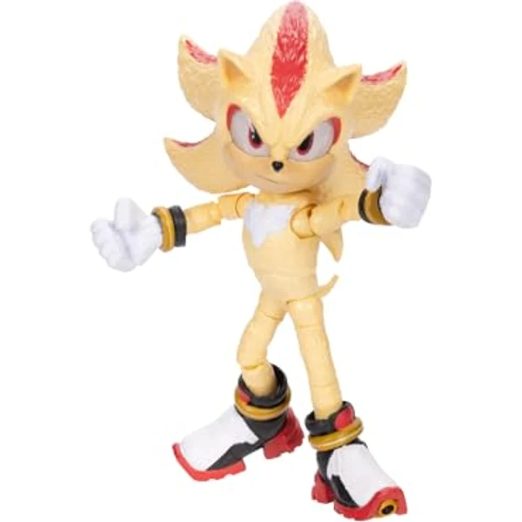Sonic The Hedgehog Sonic 3 Movie Super Shadow Actionfigur, 13 cm hochbeweglich, offiziell lizenziert, für Jungen/Mädchen, empfohlen ab 3 Jahren – Bild 1