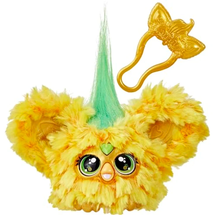 Furby Furblets Hoo-Lah Mini, interaktives elektrisches Plüschspielzeug mit Musik- und Sprachfunktionen, 5 cm, Gelb – Bild 1