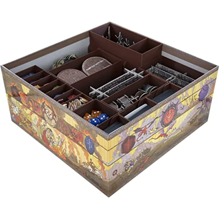 Feldherr Organizer + Schaumstoff-Set kompatibel mit Descent: Legenden der Finsternis - Grundspielbox, Brettspiel Organizer für Miniaturen und Spielmaterial, Kunststoff, Schwarz – Bild 3