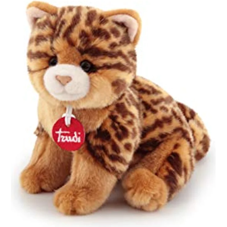Trudi 21041 Klassik Plüschkatze Brad ca. 20 cm, Größe S, hochwertiges Stofftier mit weichen Materialien, Plüschtier mit realistischen Details, getupft, waschbar, Kuscheltier für Kinder, Braun – Bild 1