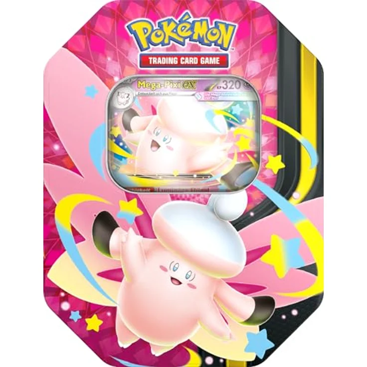 The Pokemon Company Pokémon Mega-Pixi Summer Tin 2026, Sammelkarten mit Mega Gengar ex und 4 Boosterpacks, Deutsch – Bild 1
