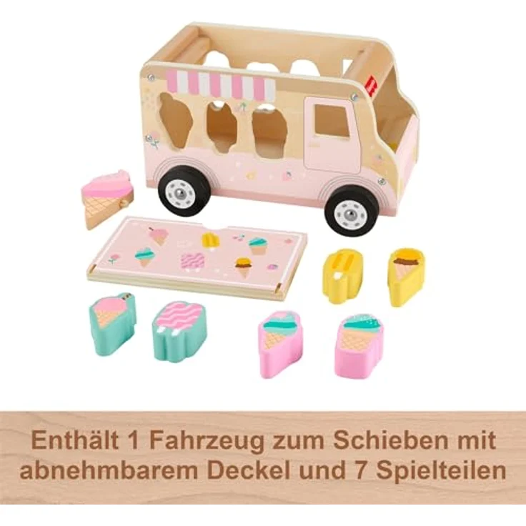 Fisher-Price® Eiscreme-Formensortierer, Steckspielzeug aus Holz mit abnehmbarem Deckel zur Förderung der Fein- und Grobmotorik – Bild 5