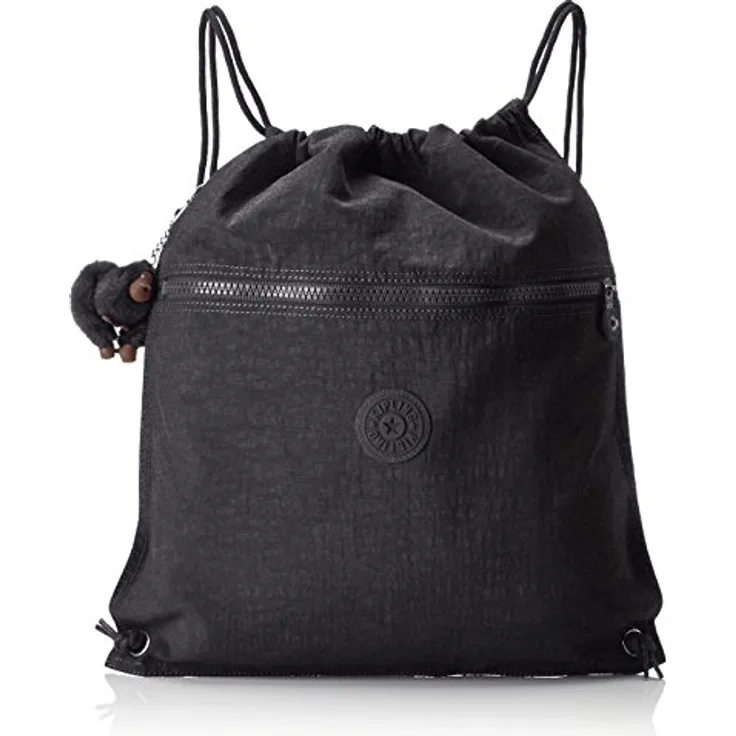 Kipling SUPERTABOO, Beutel mit Kordelzug, Multifunktional, Wasserabweisend, 45 cm, 15 L, 0.24 kg, True Black